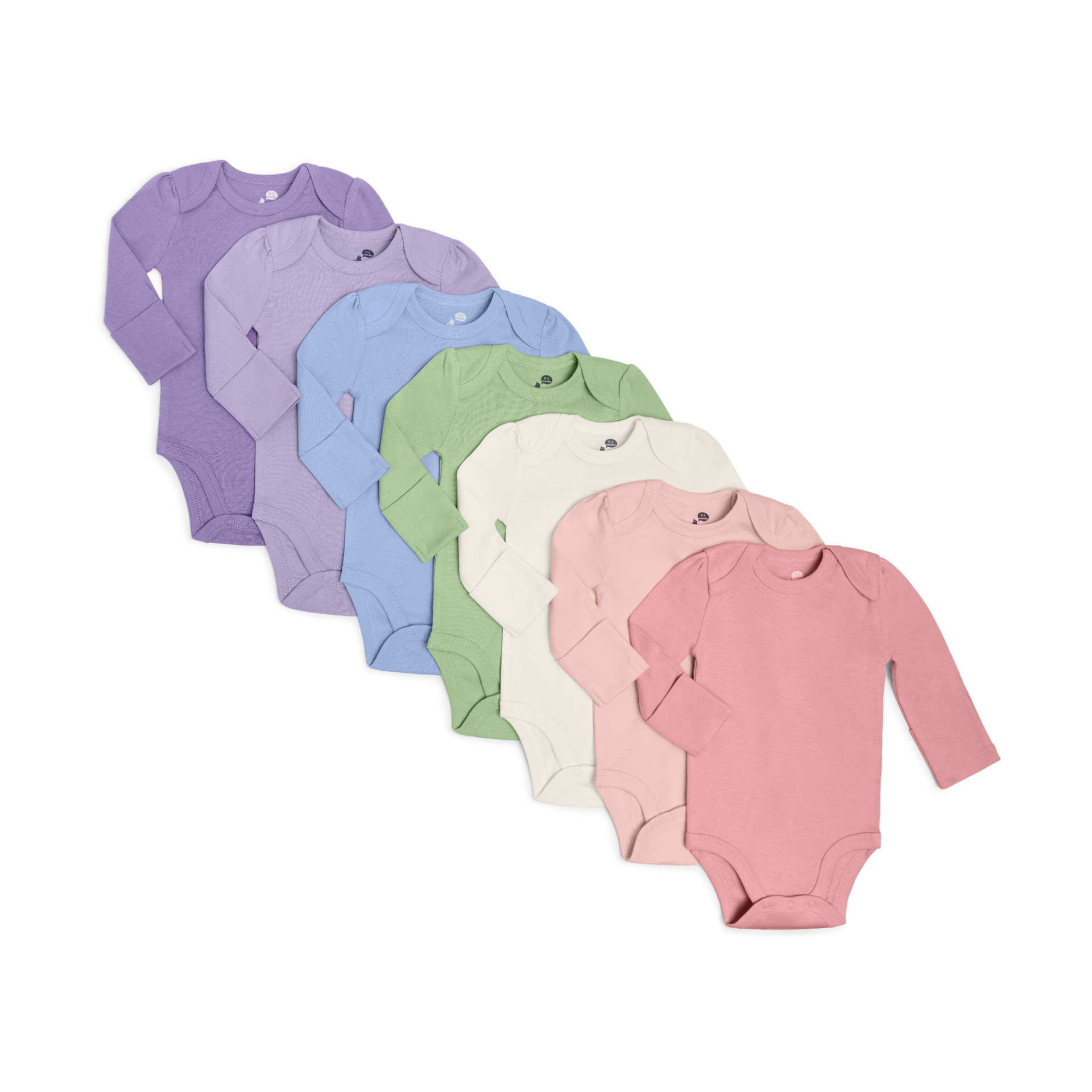 Small Story Organic Cotton Solid Long Sleeve Bodysuit (7 Pack).