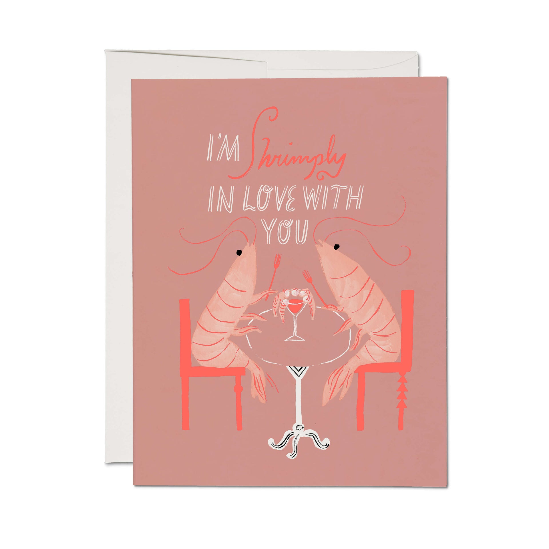 Red Cap Cards Shrimply greeting card.