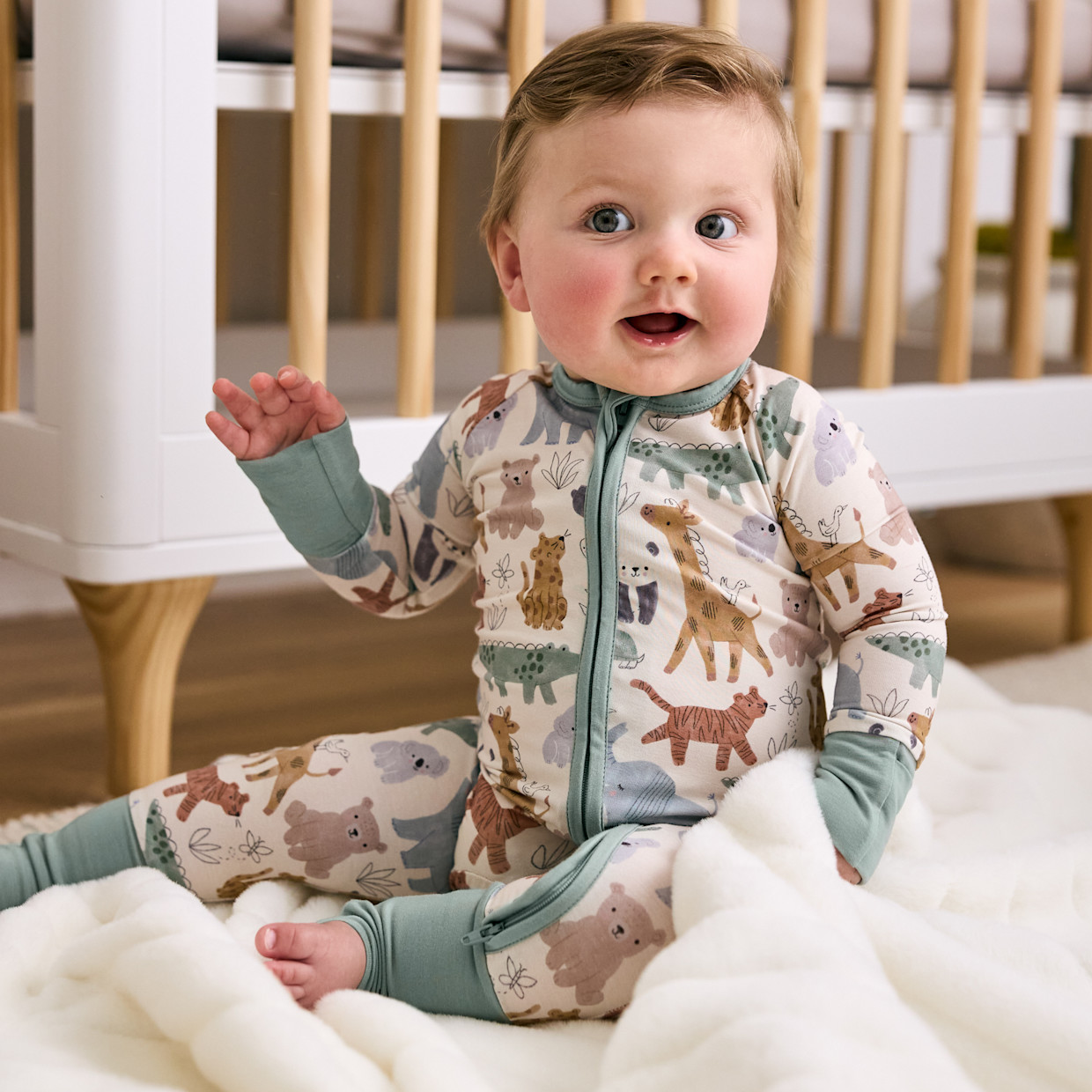 Little Sleepies Zippy - Sweet Safari, 6-9 M.