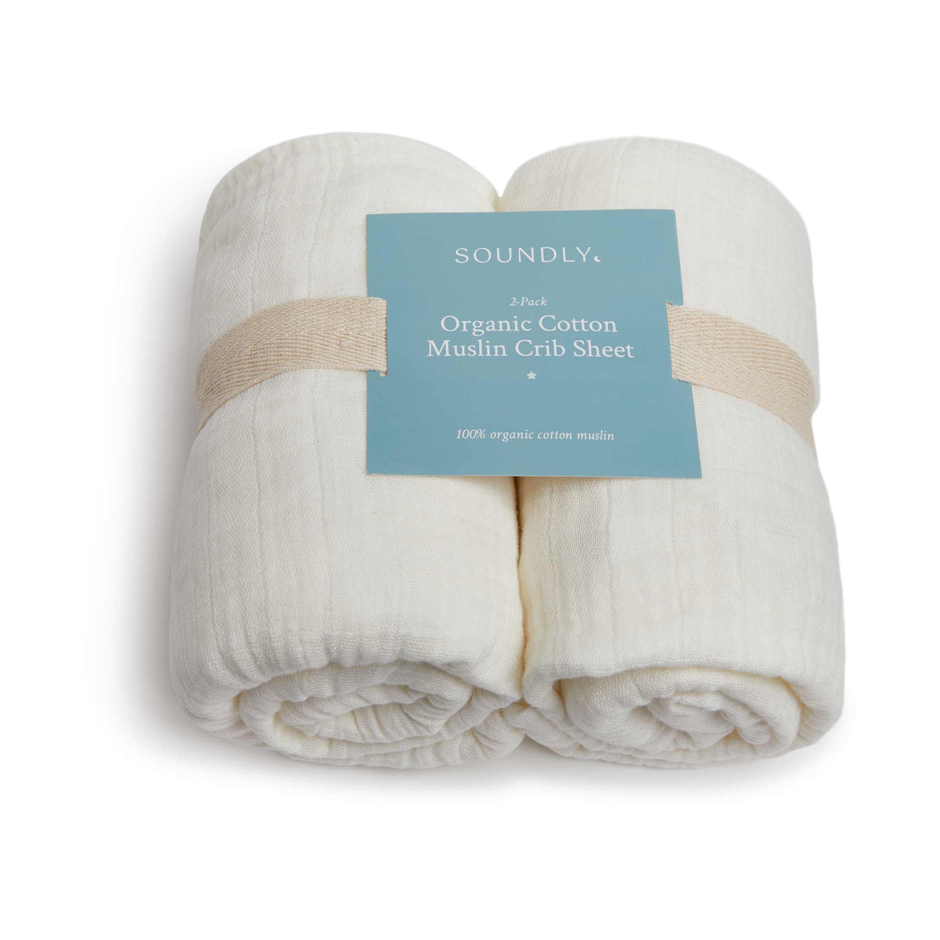 Soundly Organic Cotton Muslin Crib Sheet (2 Pack).