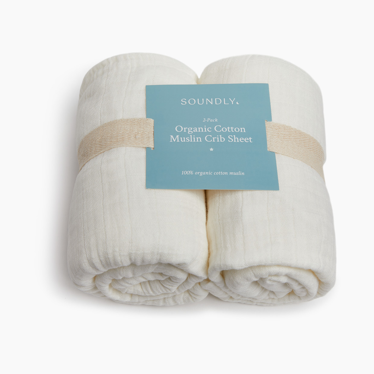 Soundly Organic Cotton Muslin Crib Sheet (2 Pack) - Snow White.