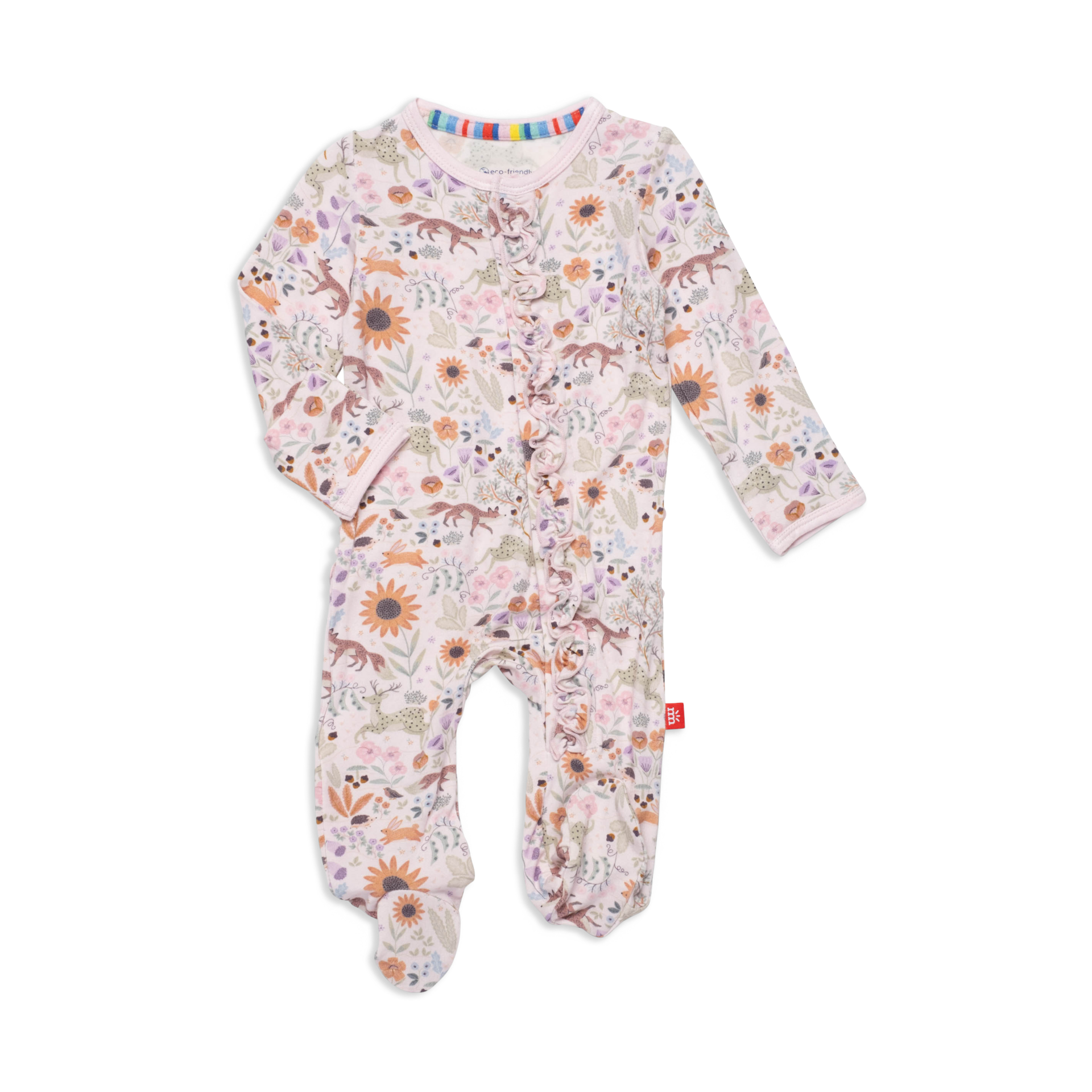 Magnetic Me mauve modal magnetic parent favorite footie with ruffles
