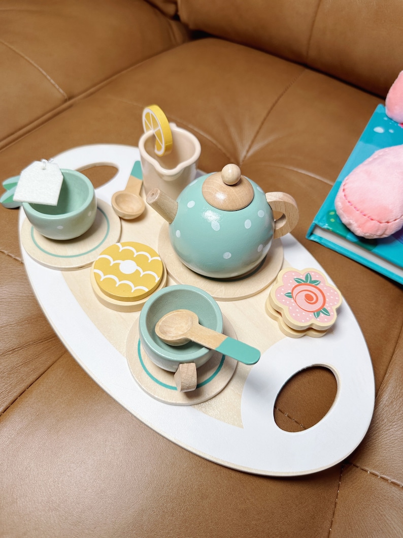 Meadow Love Craft Personalized Wooden Afternoon Tea Play Set.