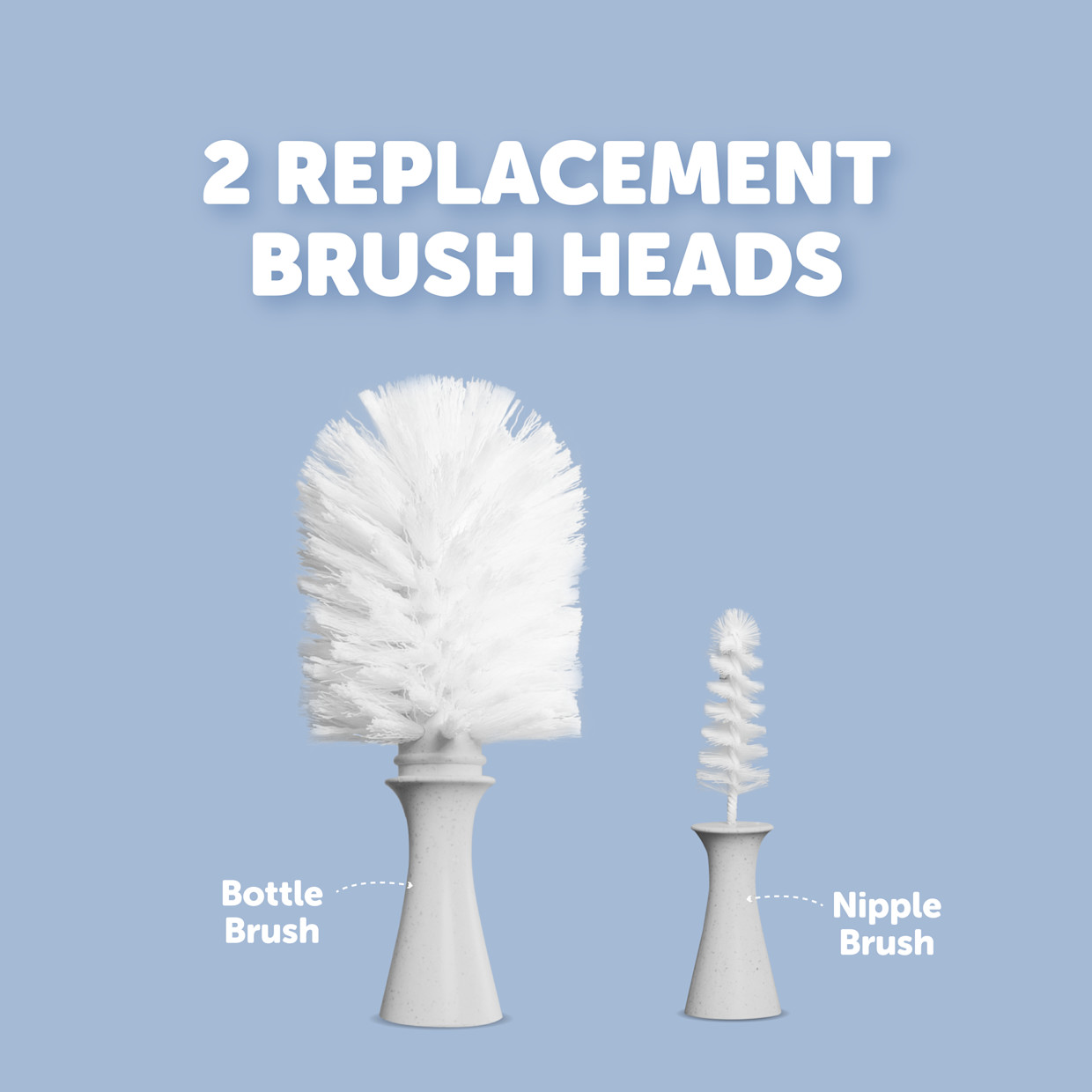 Jool Baby Replacement Heads for Electric Bottle Brush - Gray.