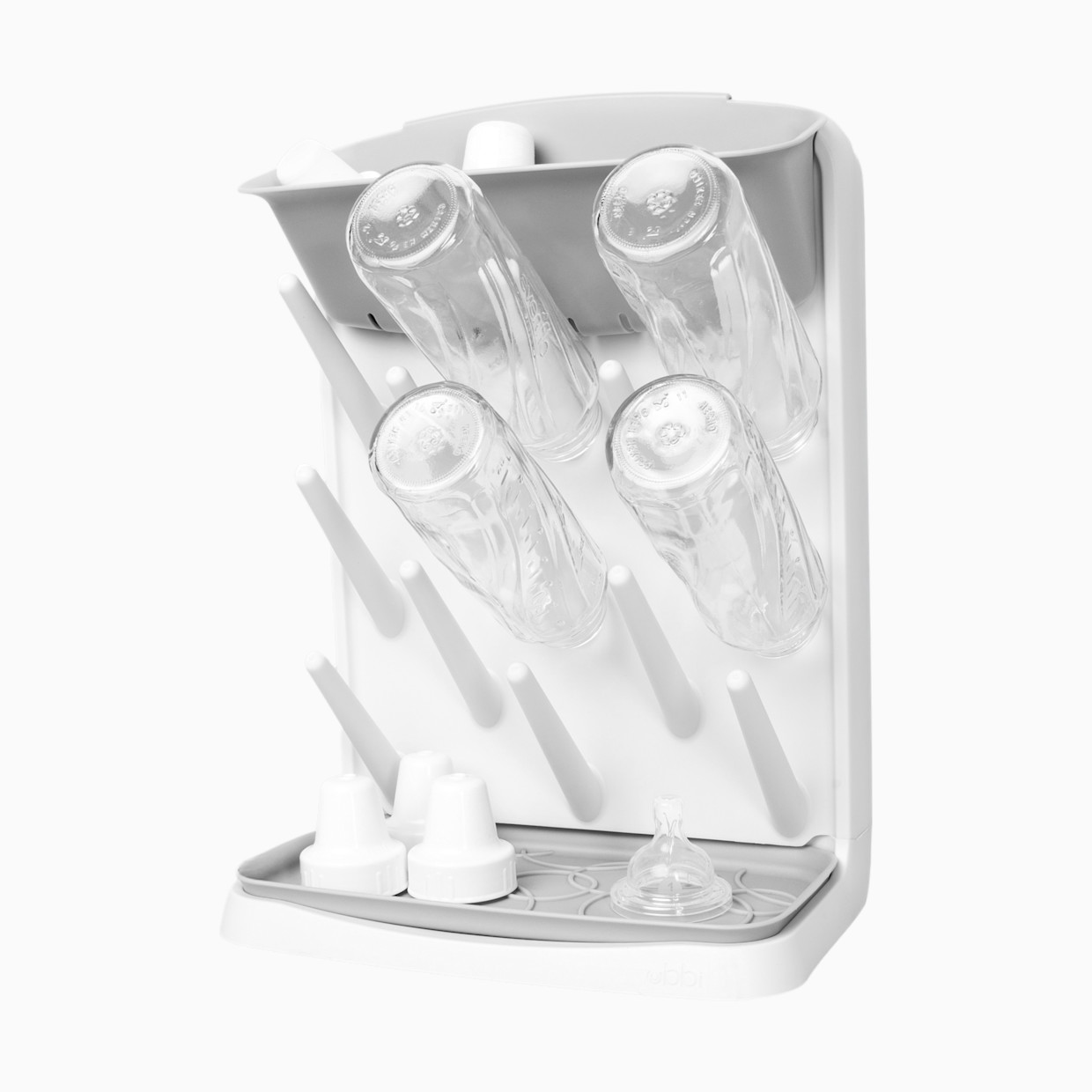 Ubbi Vertical Bottle Drying Rack - Grey.