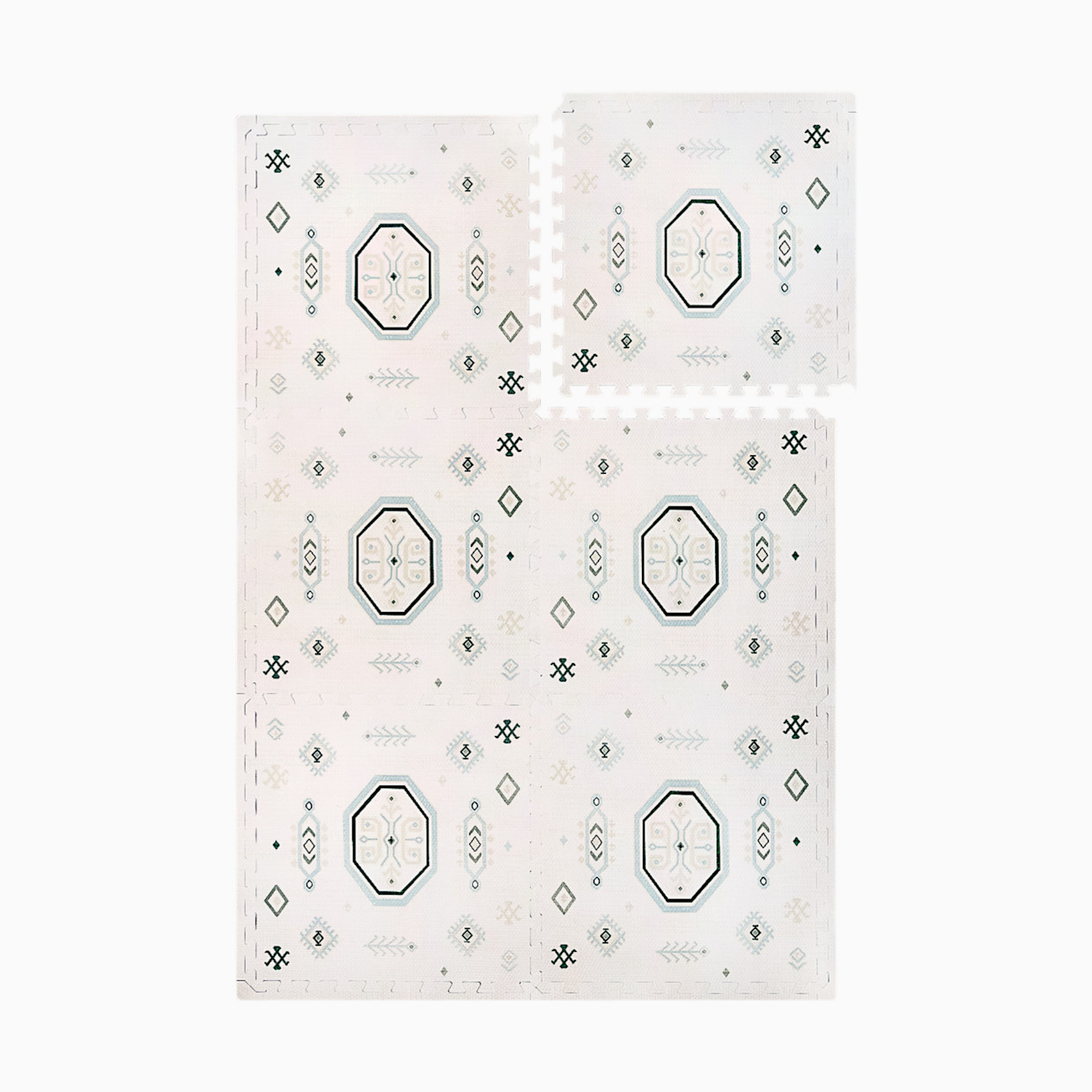 Toddlekind Haven Foam Play Mat | Amira Collection - Seagrass, 6X8.