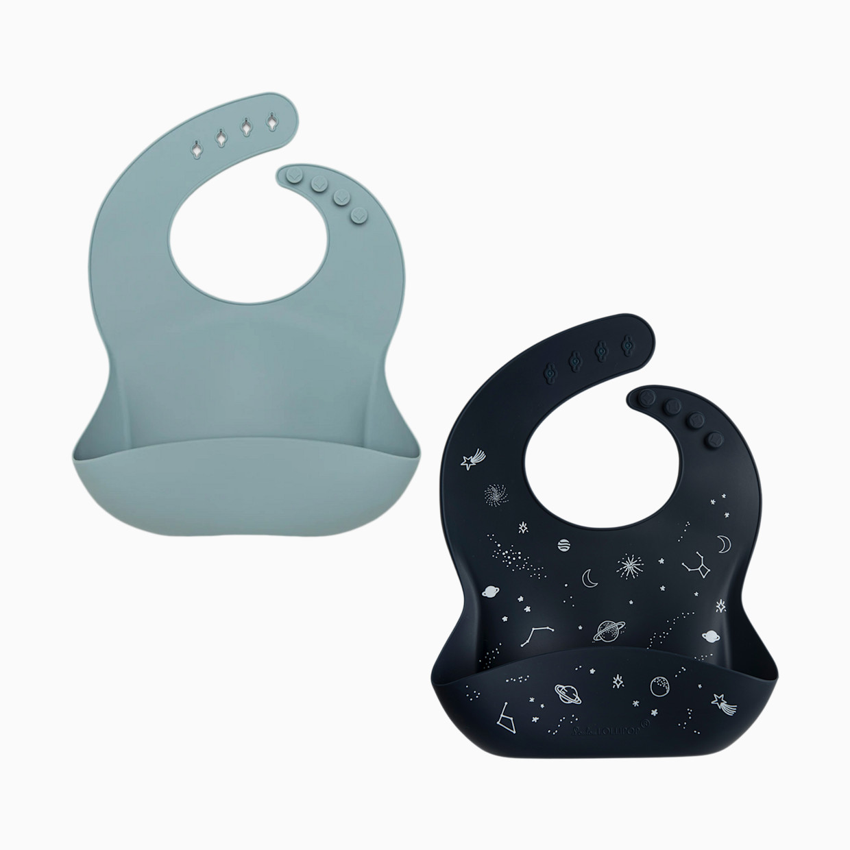Loulou Lollipop Silicone Bib - Space/Slate, 2.