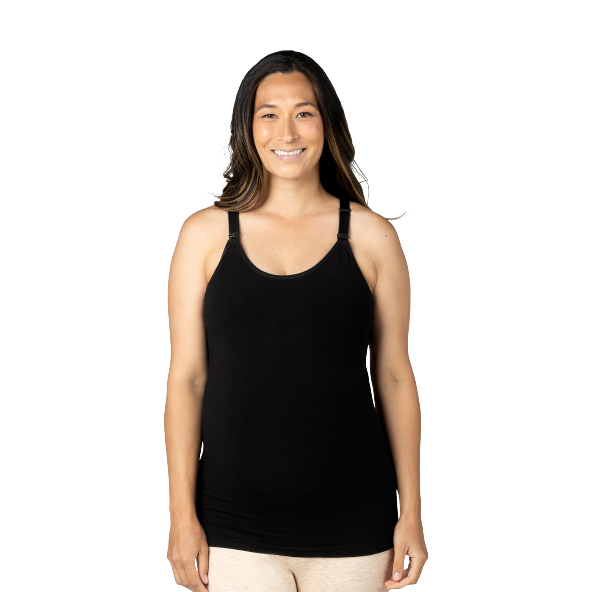 Kindred Bravely Sublime Bamboo Hands-Free Pumping & Nursing Cami - Black, Large.
