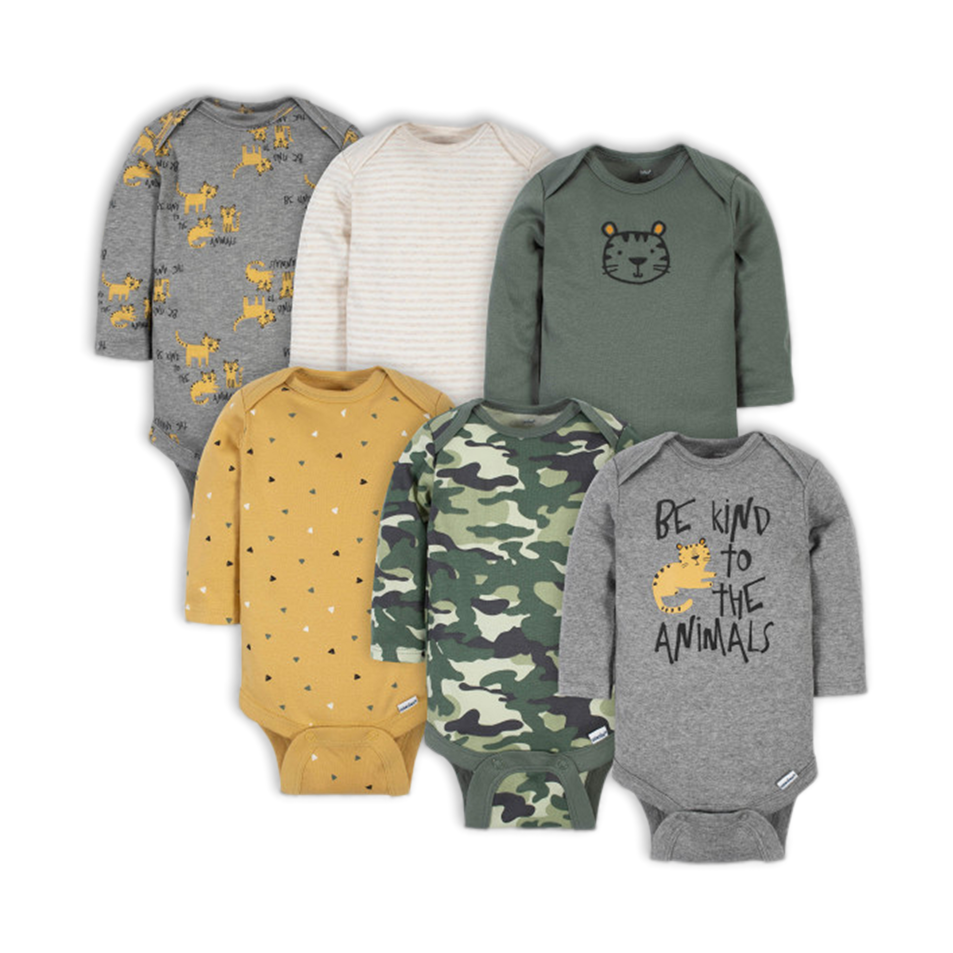 Gerber Baby Boys 6-Pack Long Sleeve Onesies Bodysuit