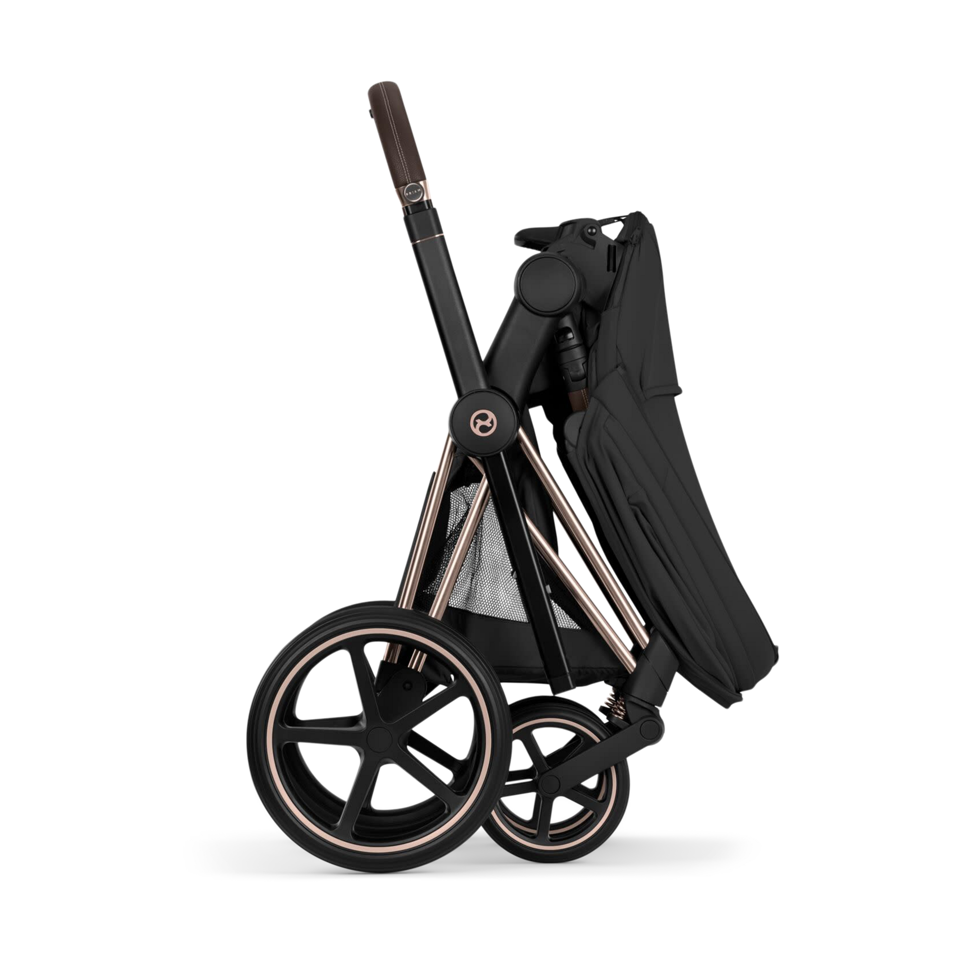 Cybex PRIAM Stroller - Rose Gold Frame/Sepia Black Lux Seat.