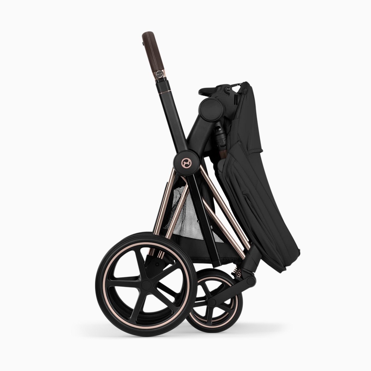 Cybex PRIAM Stroller - Rose Gold Frame/Sepia Black Lux Seat.