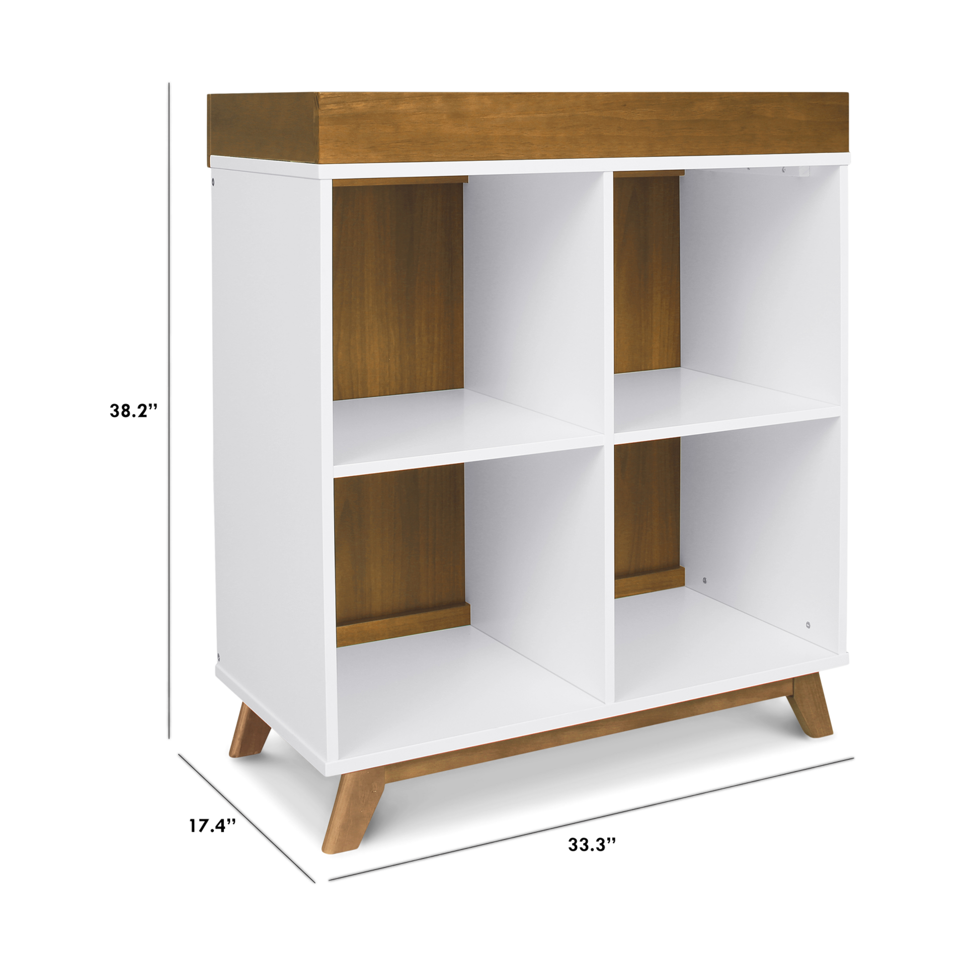 daVinci Otto Convertible Changing Table and Cubby Bookcase - White And Walnut.