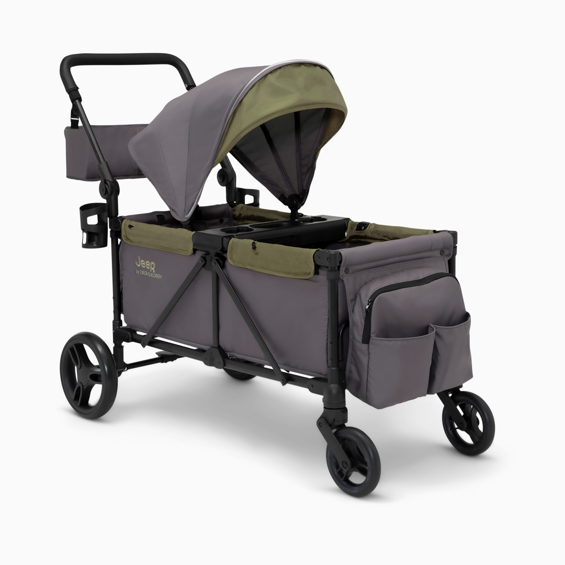 Delta Children Jeep Sport All-Terrain Stroller Wagon - Grey/Olive Green |  Babylist Shop