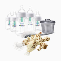 Philips AVENT Anti-Colic Baby Bottle with AirFree Vent Newborn Gift Set with Snuggle, Clear, SCD306/10