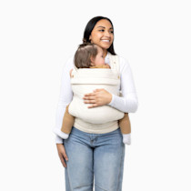 Mabē Monarch Ergonomic Baby Carrier – Premium Cotton Soft Structured Newborn to Toddler Carrier with Hip-Healthy Design, 3 Carry Positions (7-35lbs), Lightweight & Breathable, (Ivory)