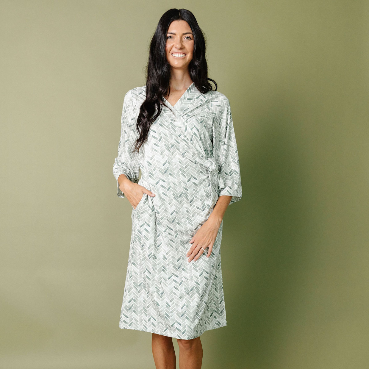 Copper Pearl Printed Women's Everyday Robe - Alta, Small.