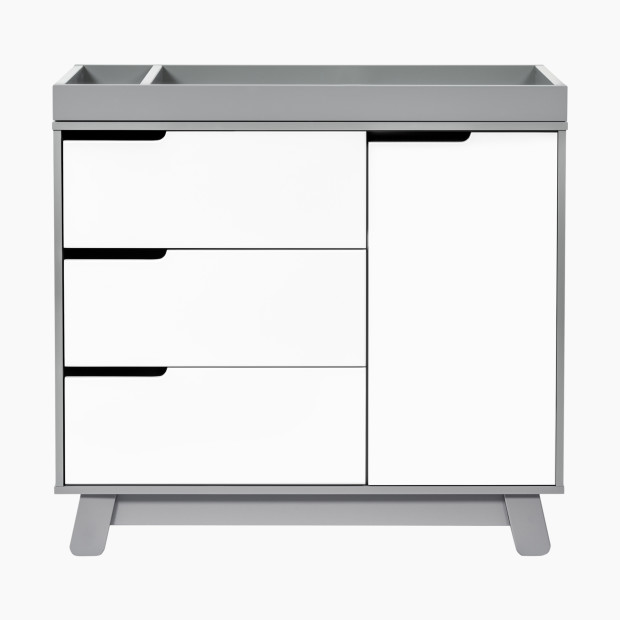 babyletto Hudson 3-Drawer Changer Dresser - Grey/White.