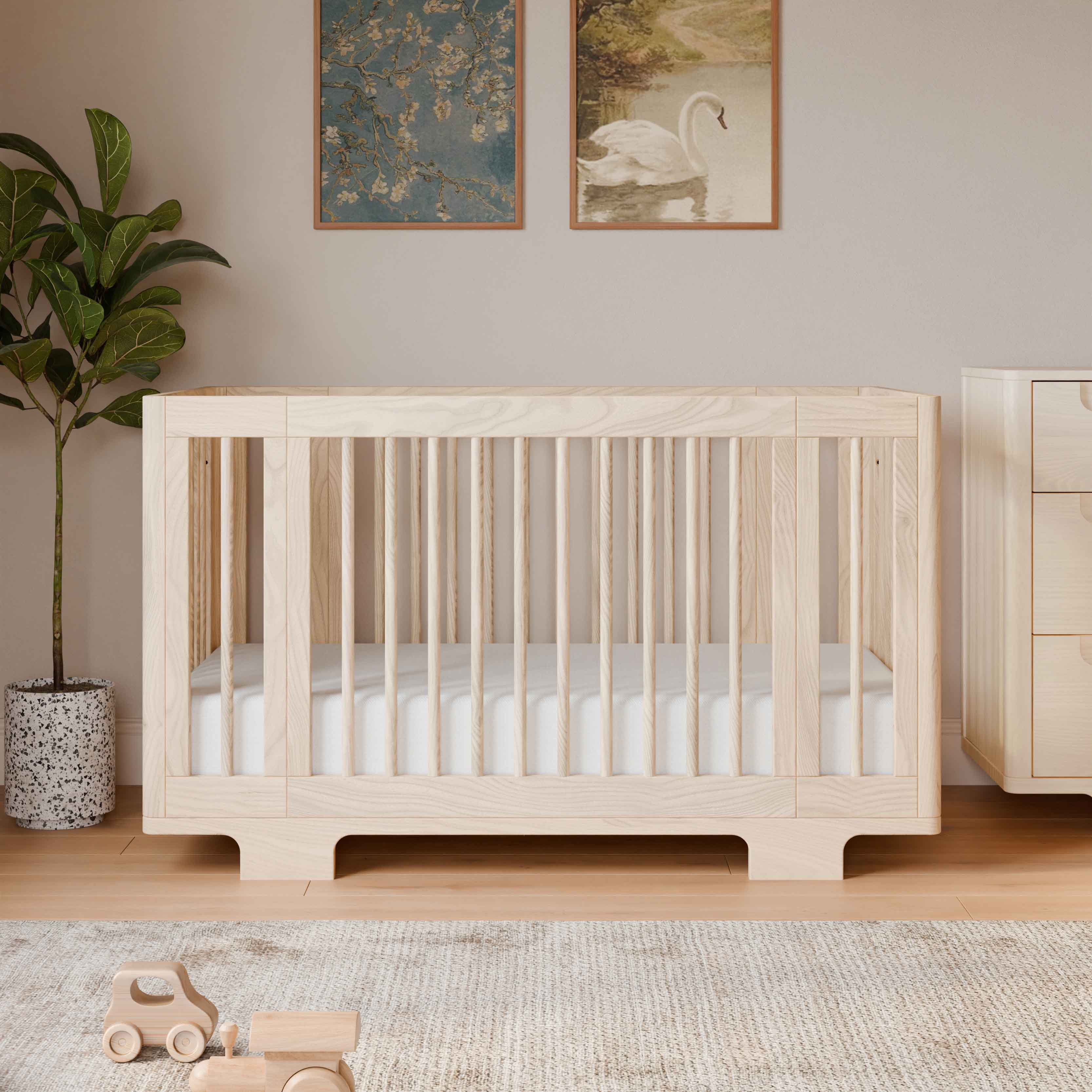 babyletto Yuzu 8-in-1 Convertible Crib with All-Stages Conversion Kits - Washed Natural.