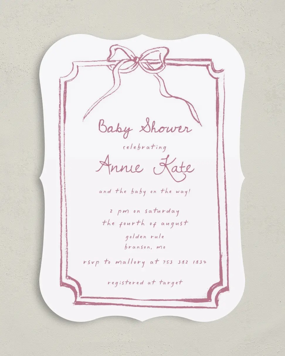 Careful Coquette Baby Shower Invitation Cards.
