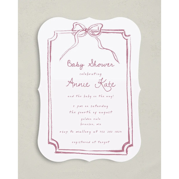 Careful Coquette Baby Shower Invitation Cards.