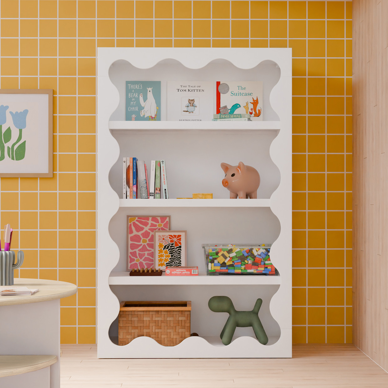 babyletto Lido Wave Bookcase - White.