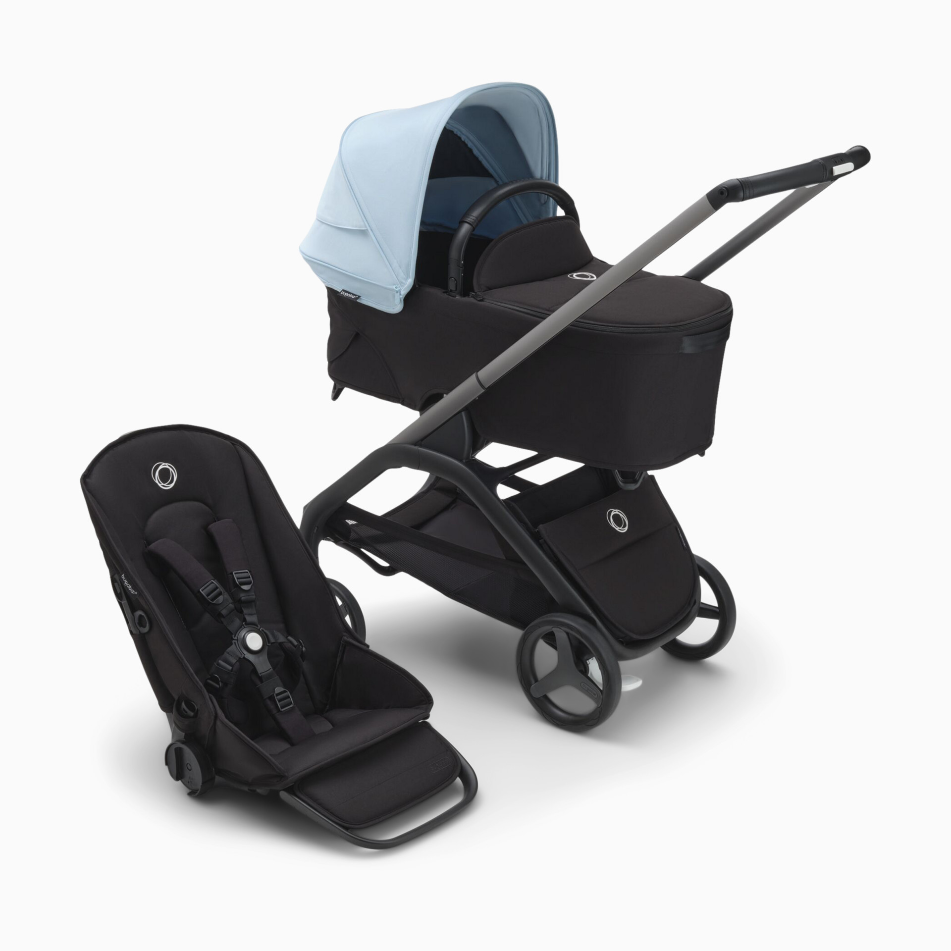 Bugaboo Dragonfly Seat and Bassinet Complete - Black/Midnight