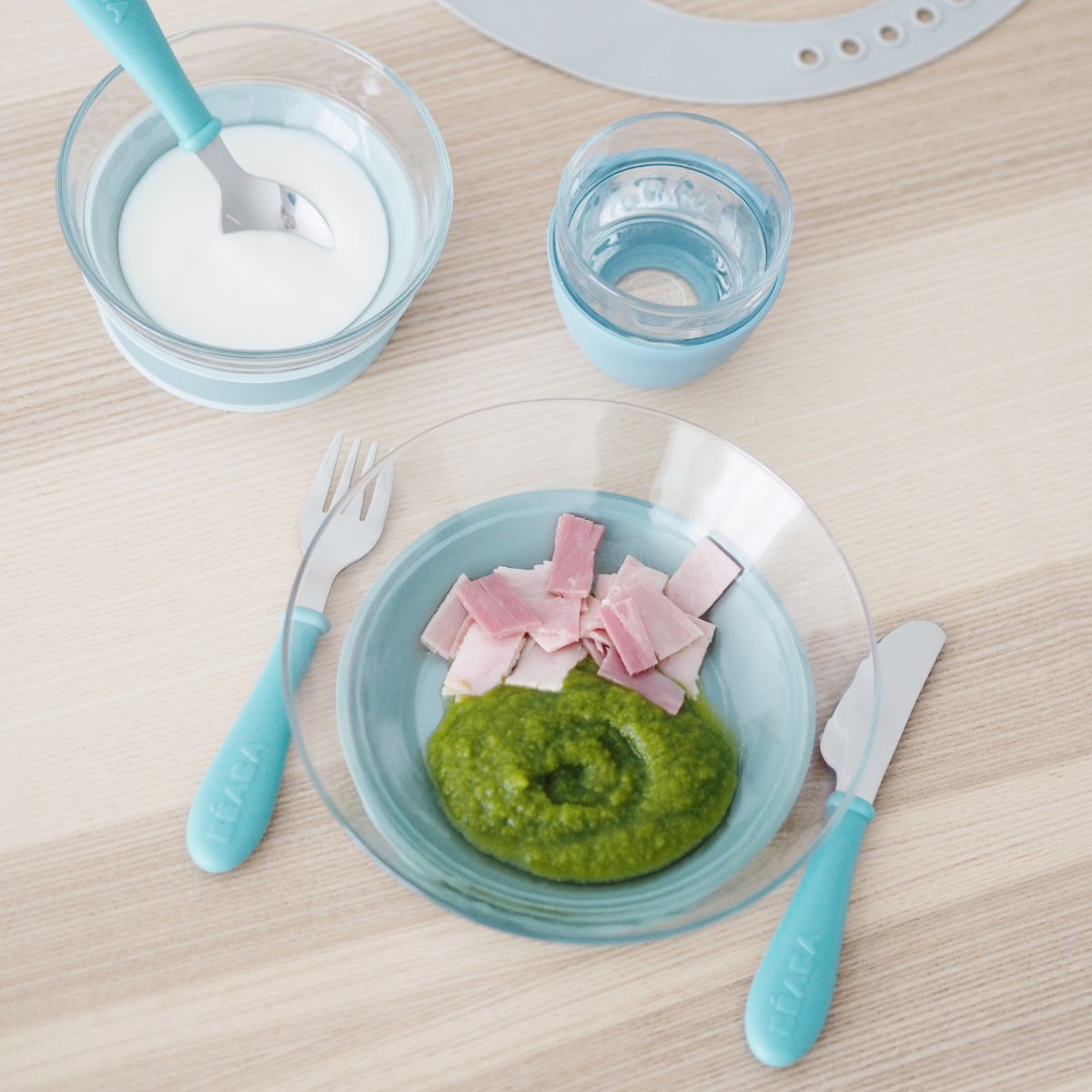 Beaba Glass Meal Set - Rain.