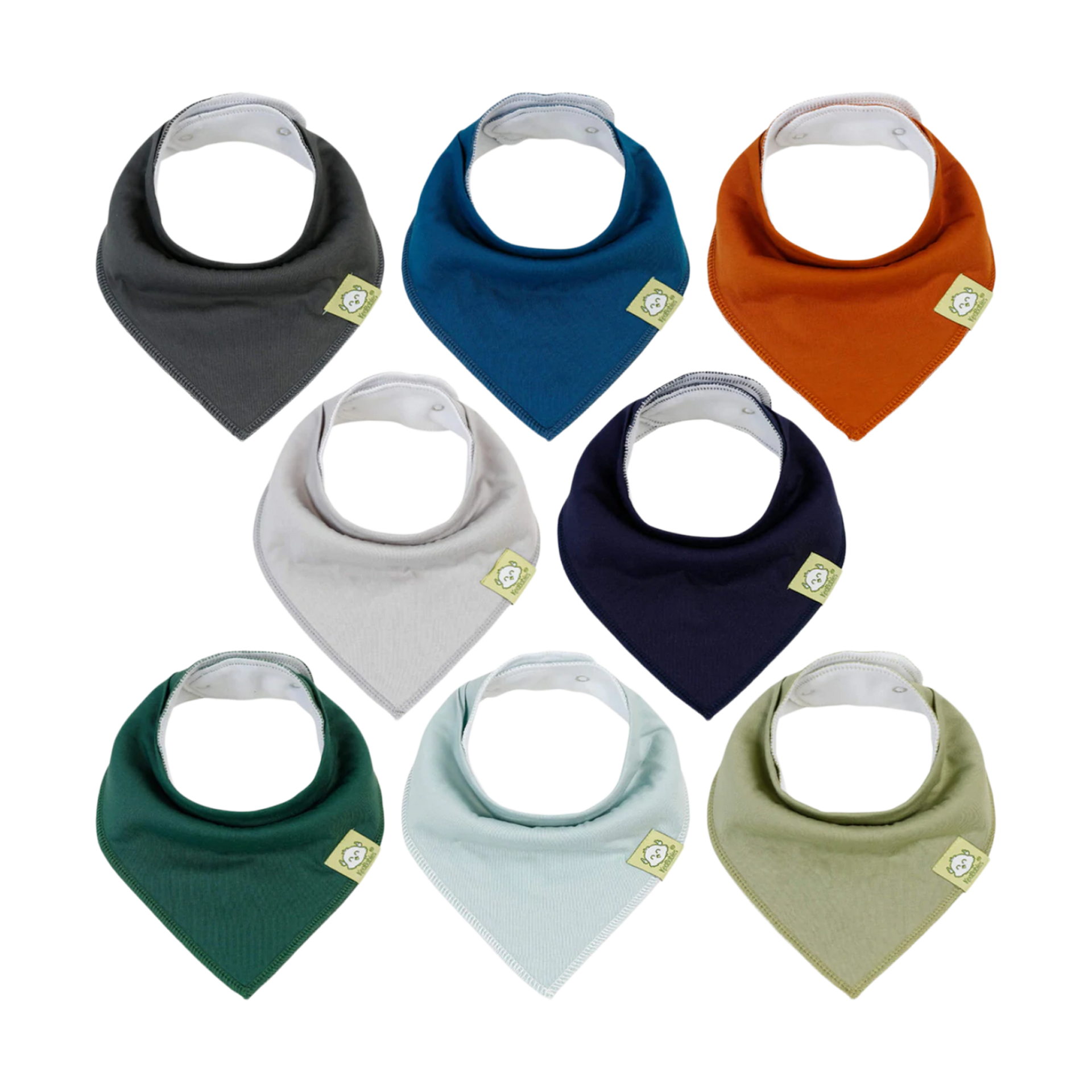 KeaBabies 8-Pack Organic Baby Bandana Bibs for Boys, Girls - Super Absorbent Triangle Baby Bibs for Drooling and Teething Infant, 100% Cotton Extra Soft for Newborn, Infant 0-36 Months (Hunter)