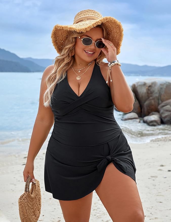 Blooming Jelly Plus Size One Piece Swimsuit.