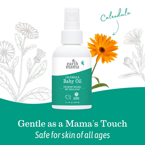 Earth Mama Calendula Baby Oil.