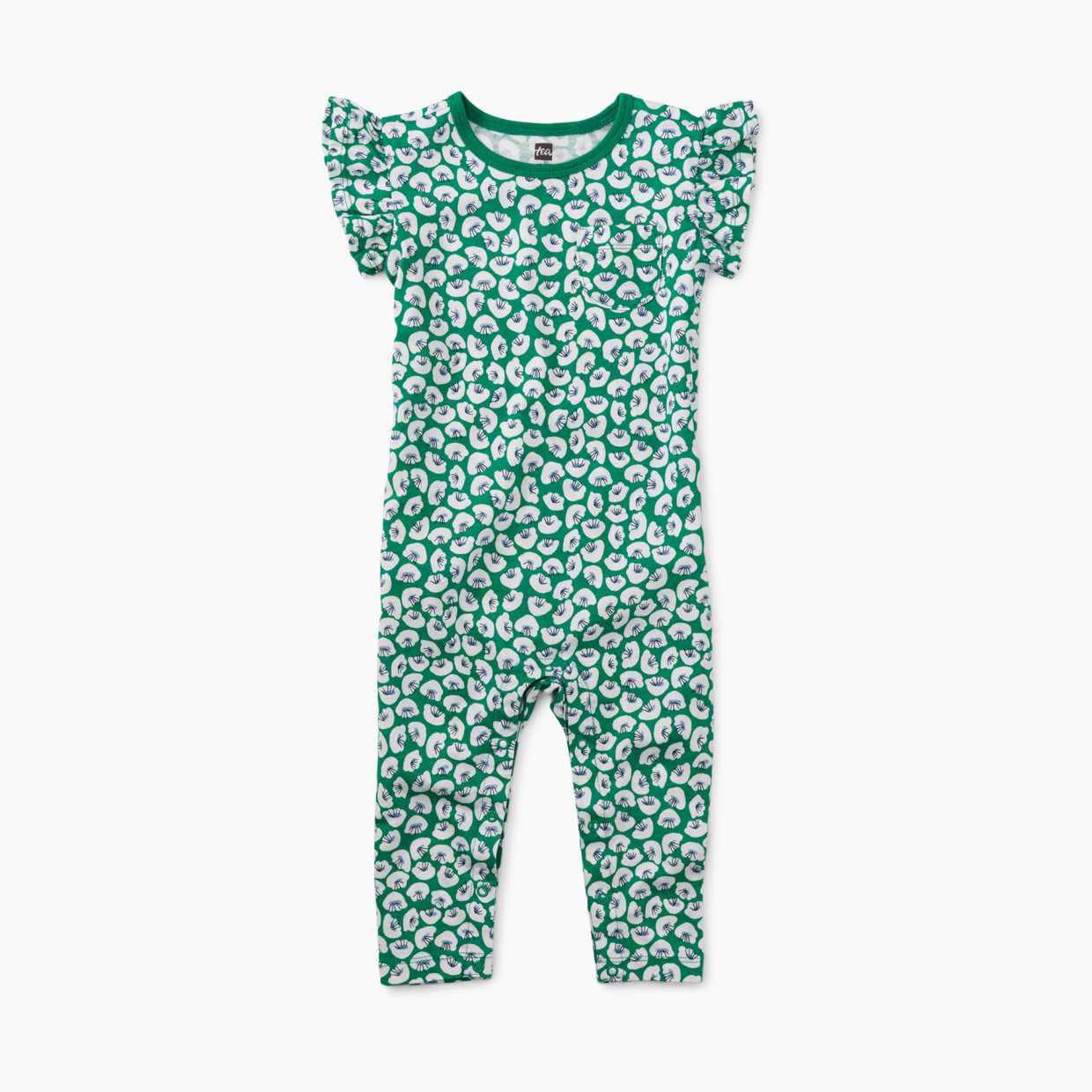 Tea Collection Ruffle Shoulder Baby Romper - Rolling Floral, 0-3 M ...
