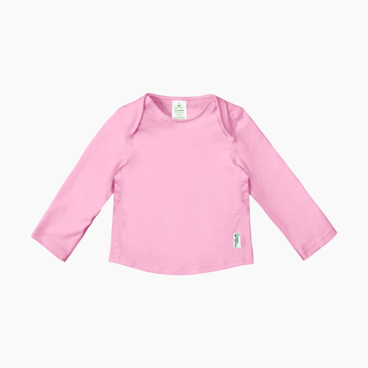 i play by Green Sprouts Easy-On Rashguard Shirt - Light Pink, 0-6 Months.