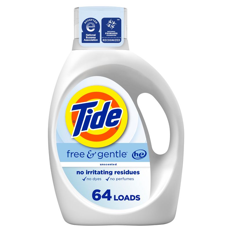 Tide Free & Gentle HE Compatible Liquid Laundry Detergent Soap.