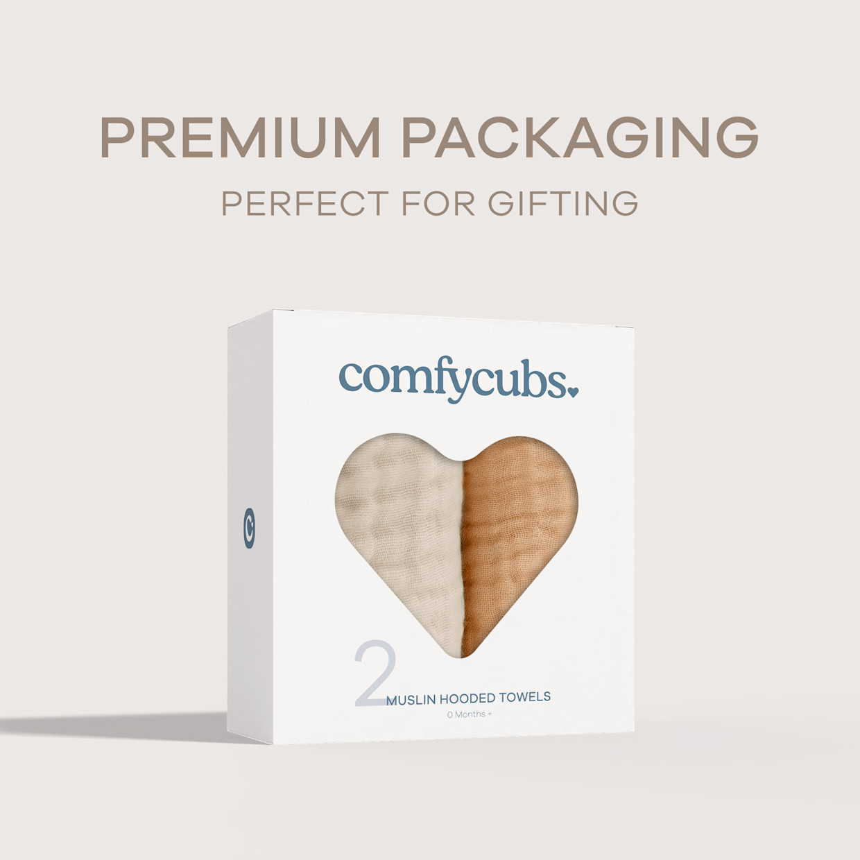 Comfy Cubs Cotton Muslin Hooded Baby Towel (2 Pack) - Cedar And Sand.