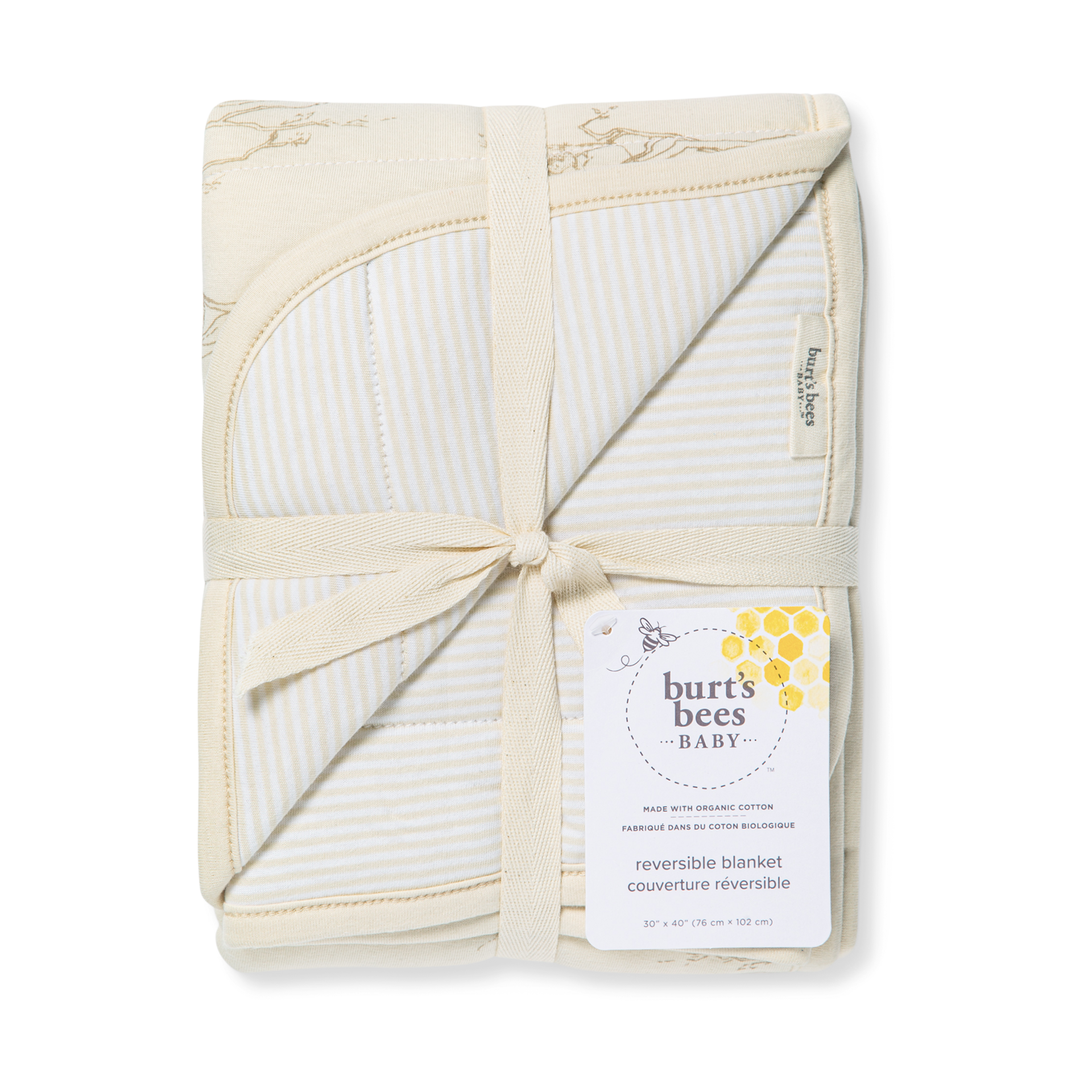 Burt's Bees Baby Reversible Organic Cotton Jersey Knit Blanket - Oat Branches.