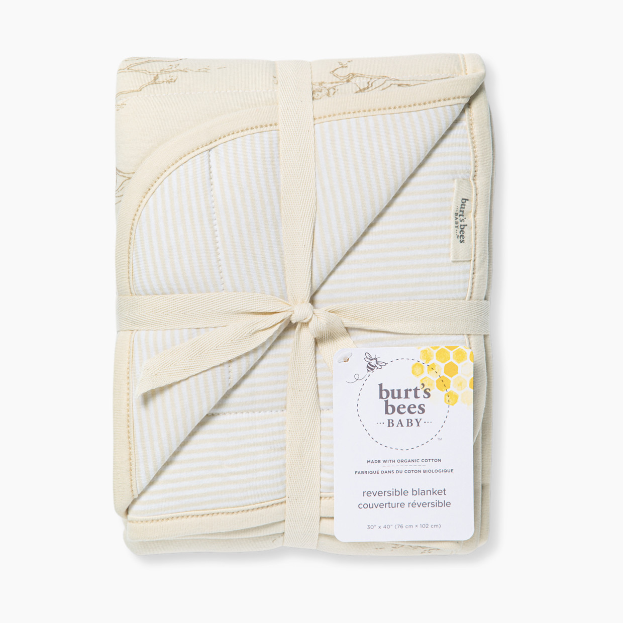 Burt's Bees Baby Reversible Organic Cotton Jersey Knit Blanket - Oat Branches.