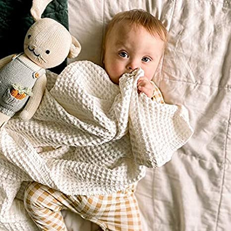 Simka Rose Waffle Blanket - Natural.