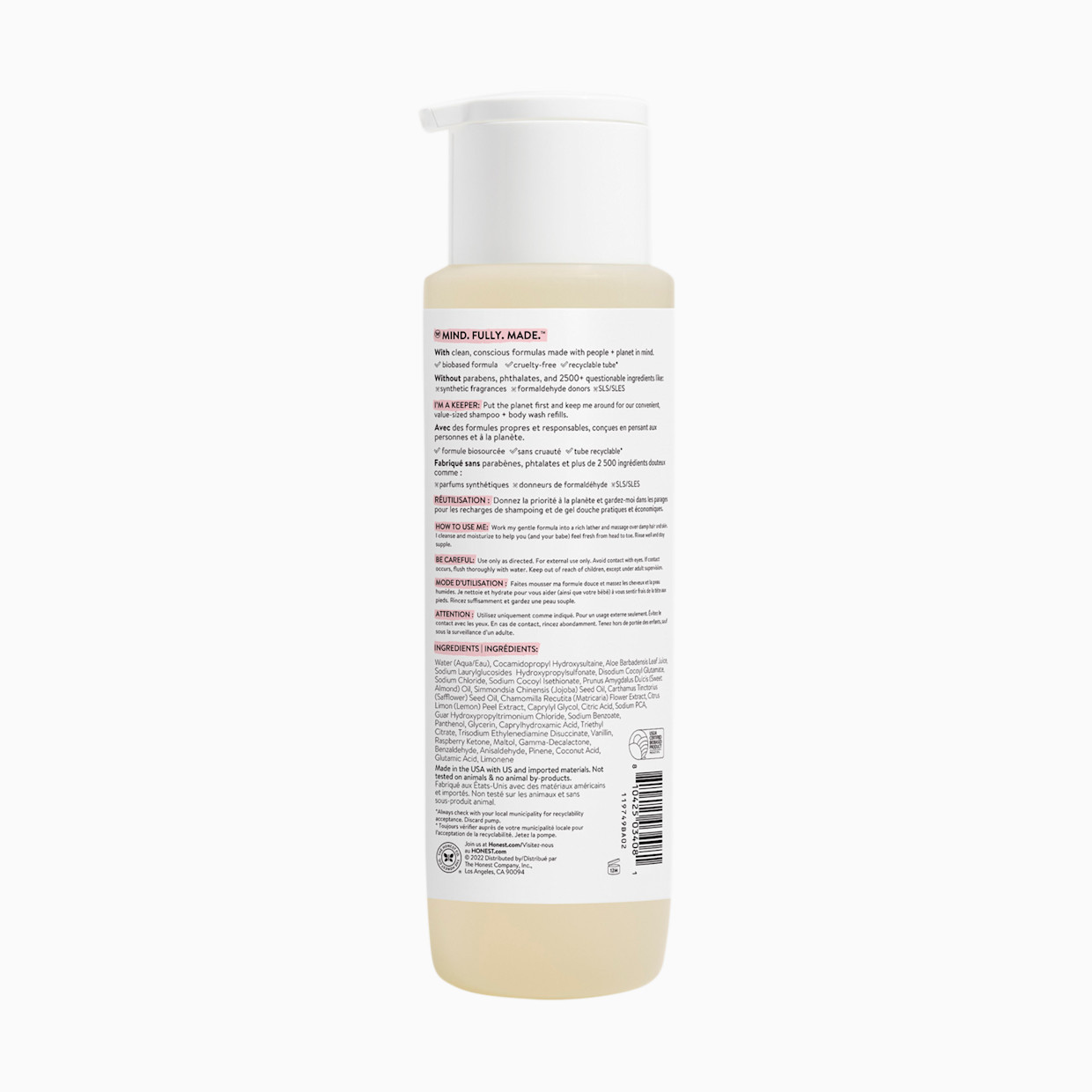 The Honest Company Shampoo & Body Wash - Nourish (Sweet Almond), 18 Fl Oz.