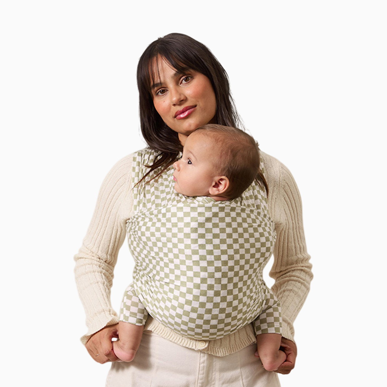 Solly Baby Wrap Carrier - Sage Chequer.