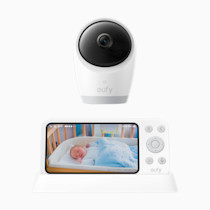 eufy Security Baby Monitor E21 with 4K UHD Camera, 5'' 720p Display, 8X Zoom, Hybrid Wi-Fi and No Wi-Fi Connection, 24/7 Recording in app, Pan-Tilt, Portable Camera with Built-in Battery, ANR