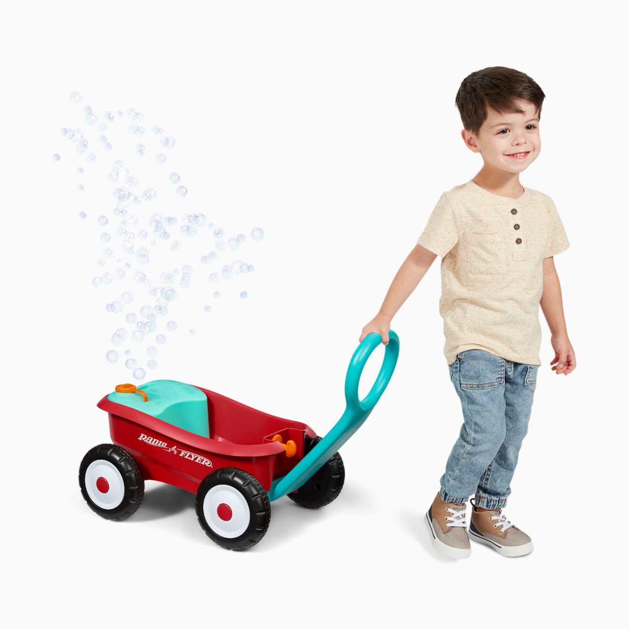 Radio Flyer Bubble Buddy Walker Wagon.