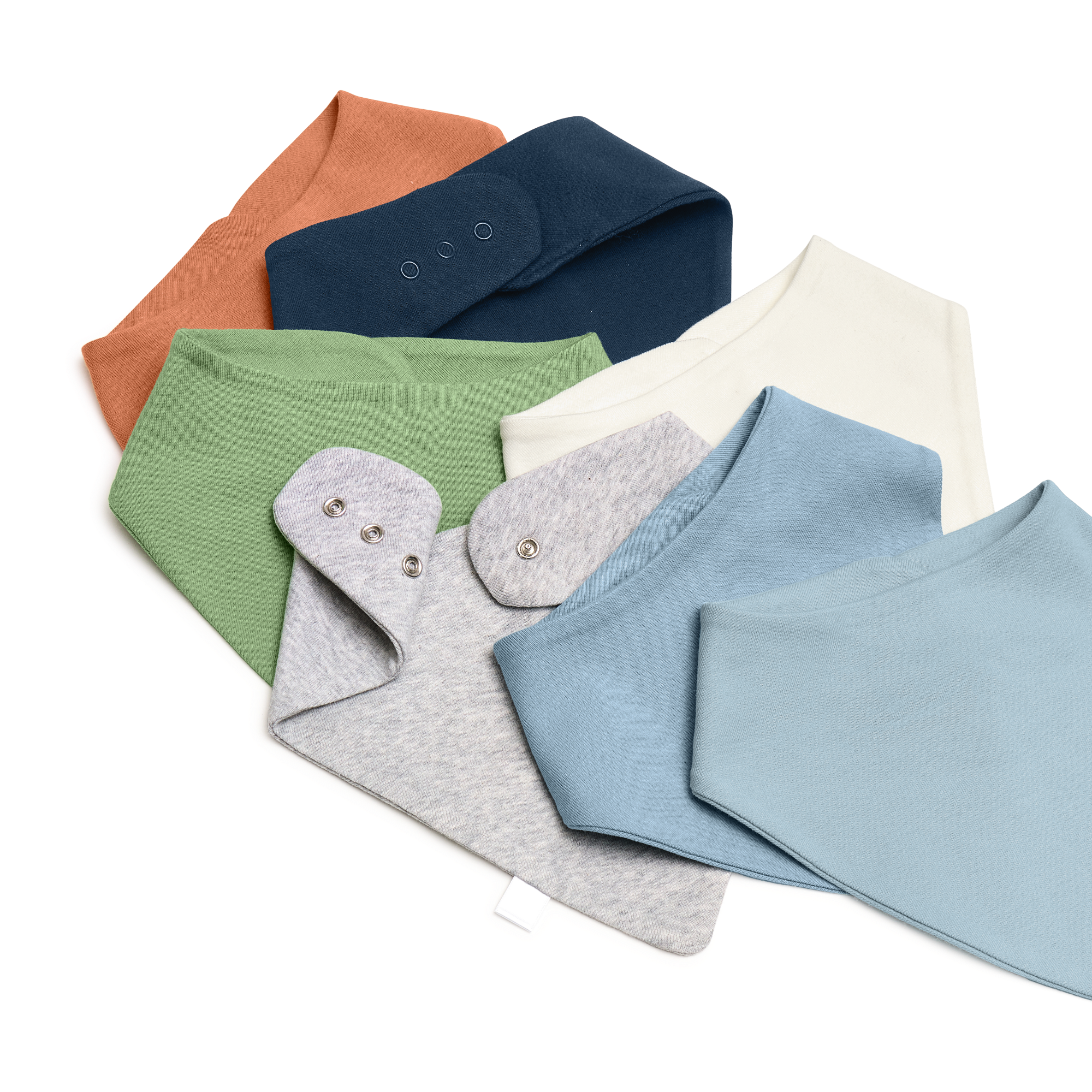 Small Story Organic Cotton Bandana Bib (7 Pack) - Ocean Mix, One Size.