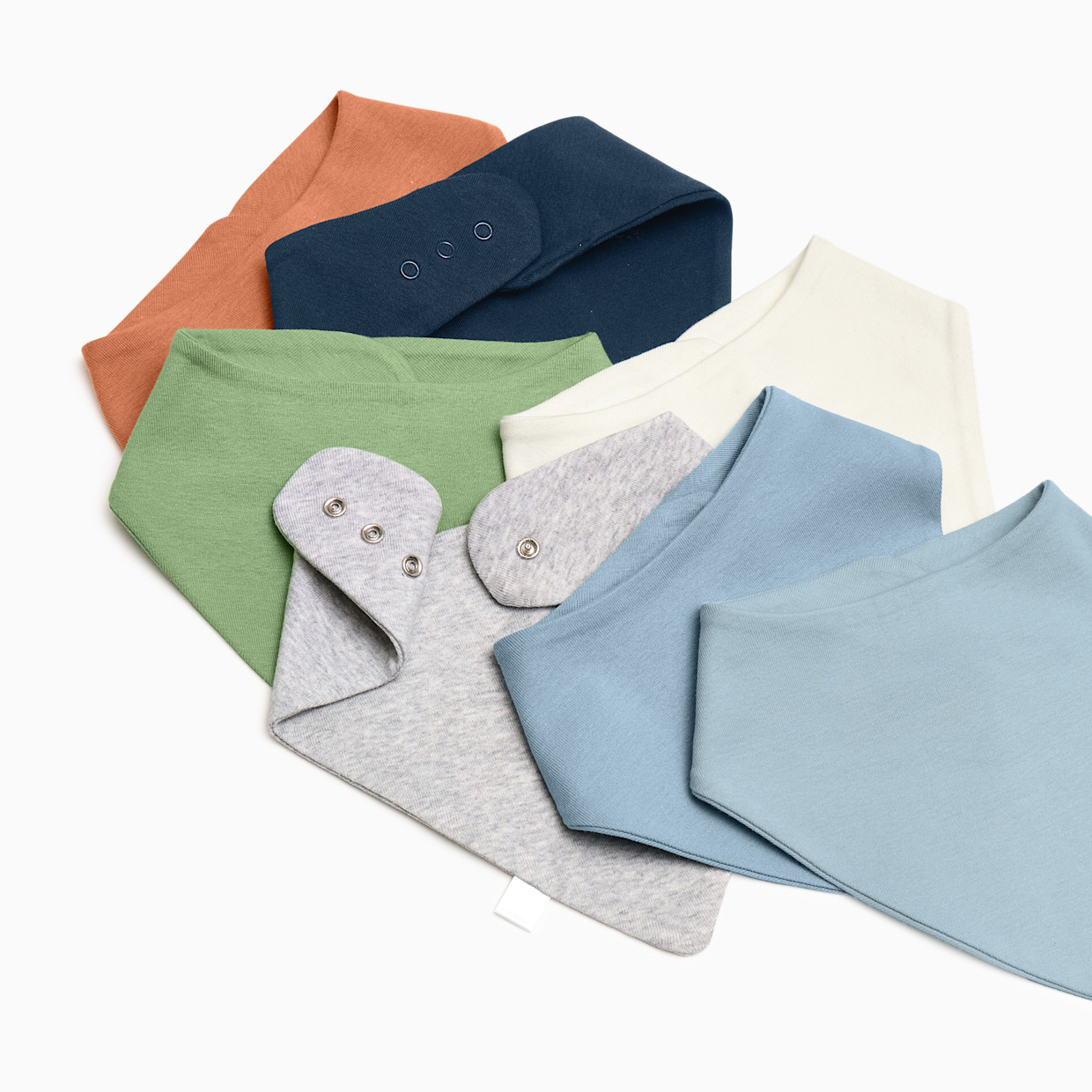 Small Story Organic Cotton Bandana Bib (7 Pack) - Ocean Mix, One Size.