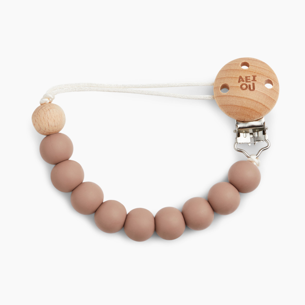 AEIOU Silicone Pacifier Clip - Clay.