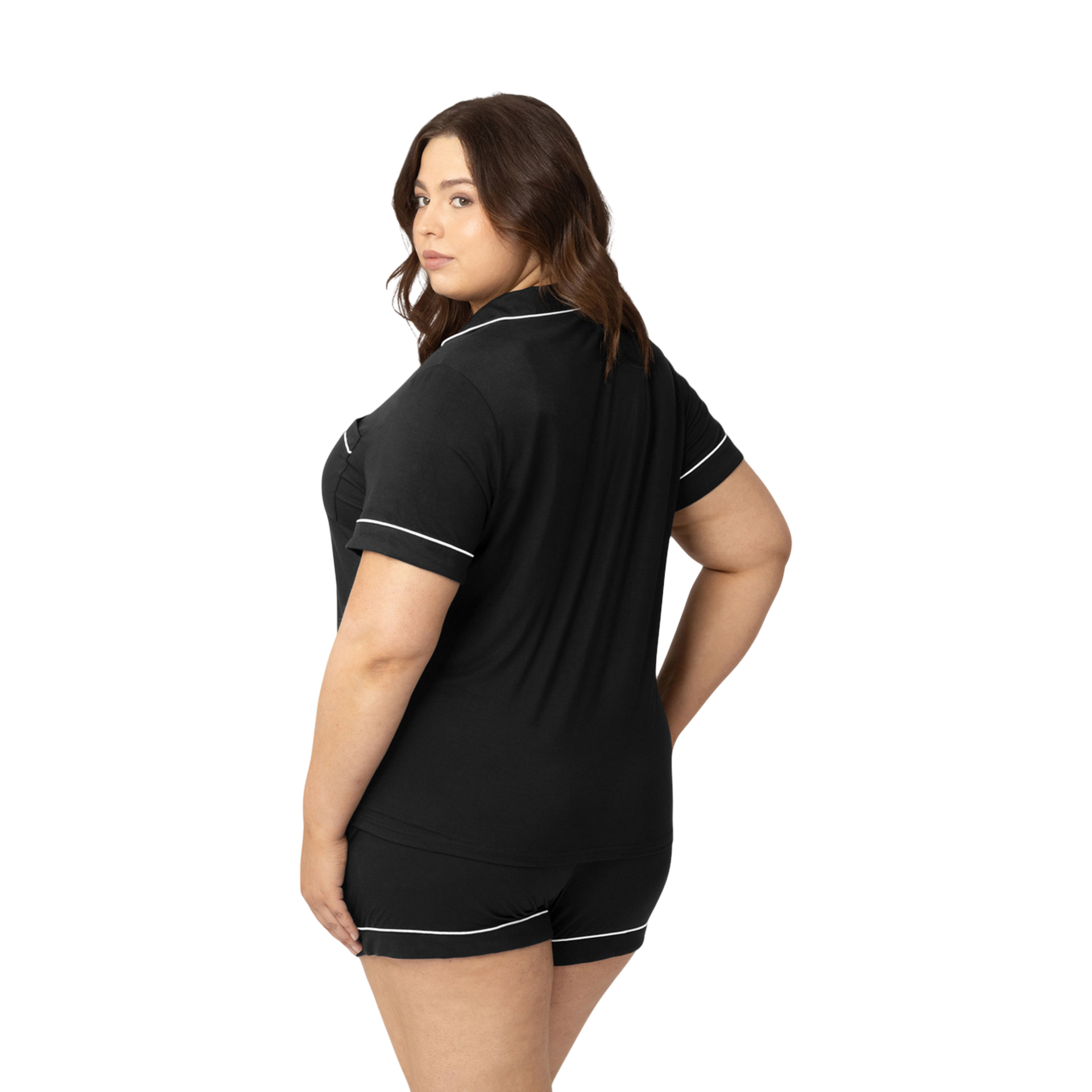 Kindred Bravely Clea Bamboo Viscose Classic Short Sleeve Maternity & Nursing Pajama Set.