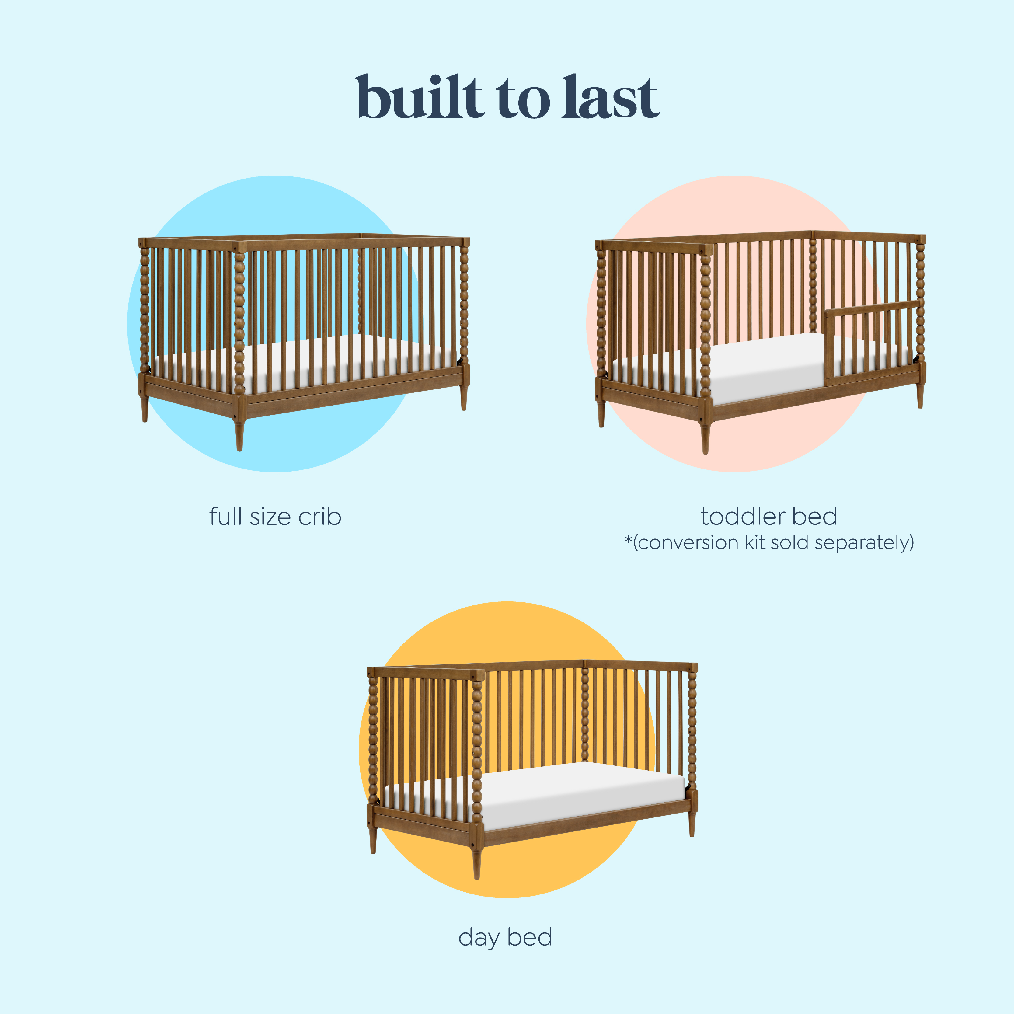 Infographic showing different crib configurations.
