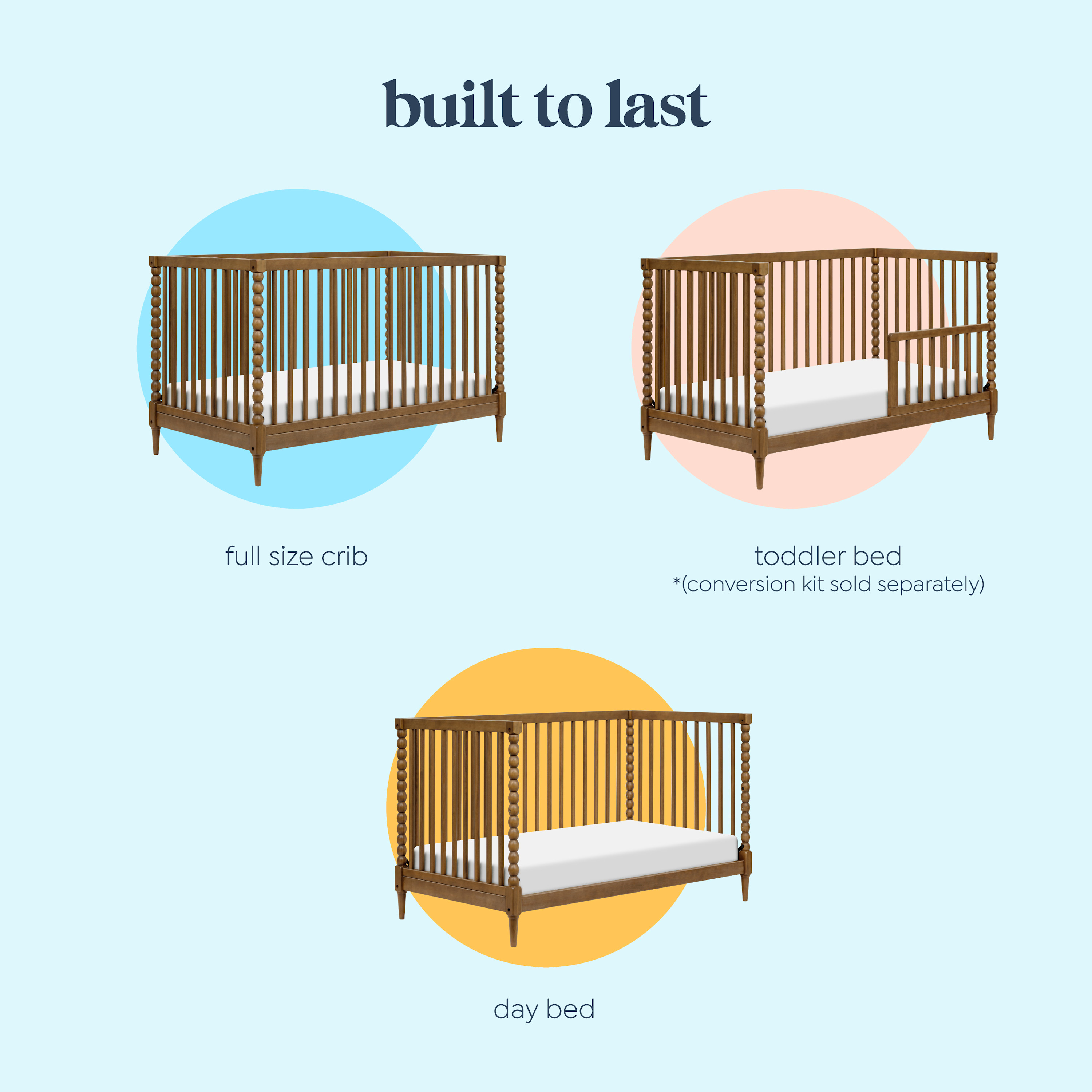Infographic showing different crib configurations.