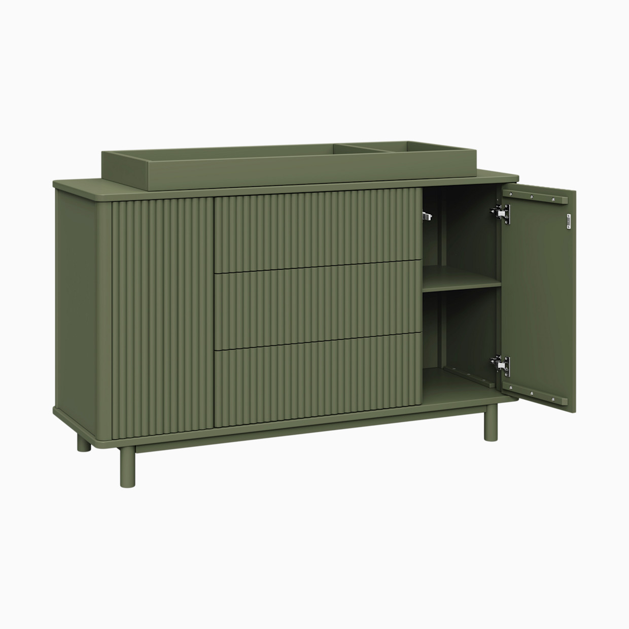 babyletto Pogo Tambour Assembled Dresser - Olive.