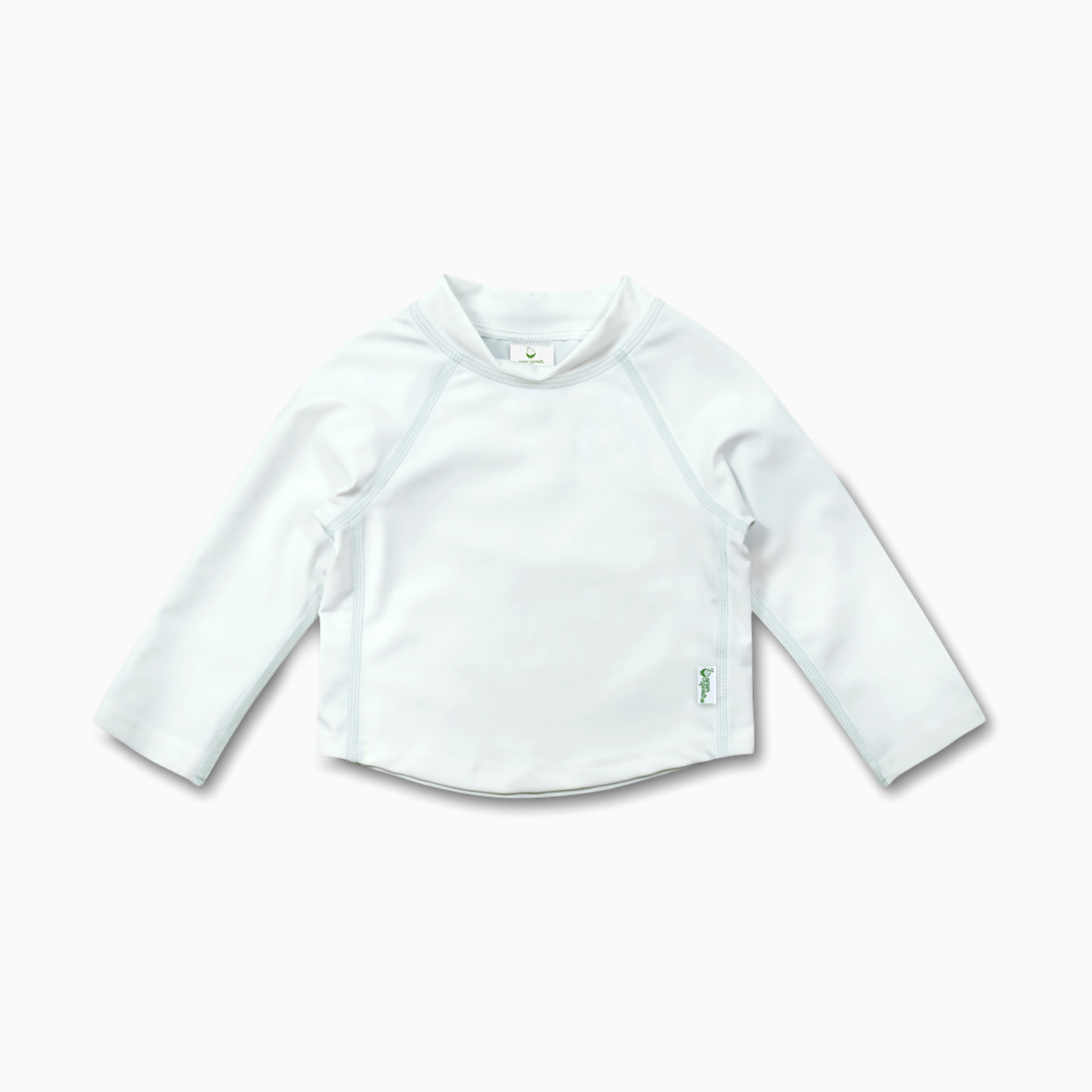 GREEN SPROUTS Eco Zip Long Sleeve Rashguard - White, 6 Months.