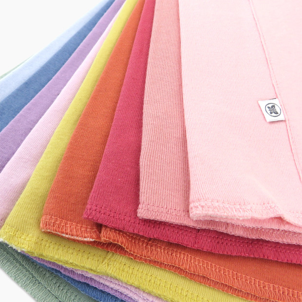 Honest Baby Clothing 10-Pack Organic Cotton Tri-fold Burp Cloths - Pink Rainbow Gem, Os.